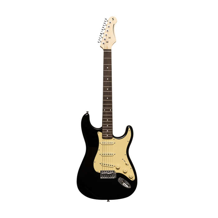 STAGG Standard "S" Electric Guitar Black - Box is Damaged, but unit is 100%