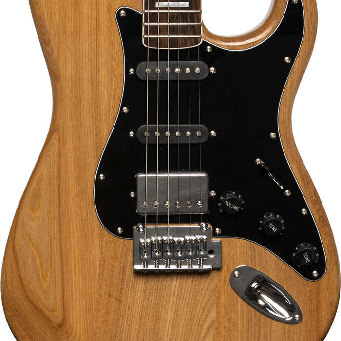 STAGG Vintage Series Natural Electric guitar with solid alder body - Box is Damaged, but unit  100%