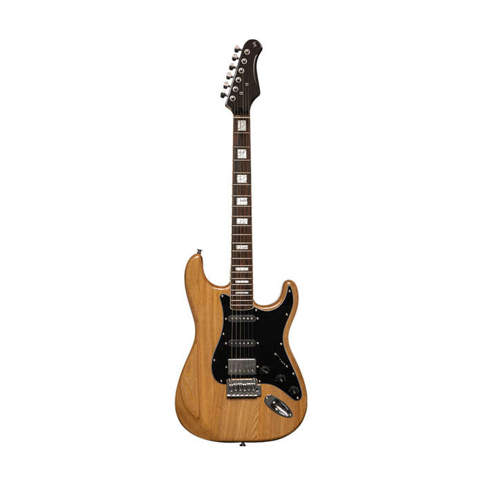 STAGG Vintage Series Natural Electric guitar with solid alder body - Box is Damaged, but unit  100%