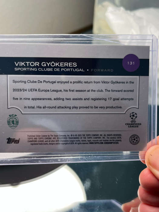 Limited Print 2024-25 Topps Chrome Rookie Card (RC) - Viktor Gyokeres Aqua Lava /199