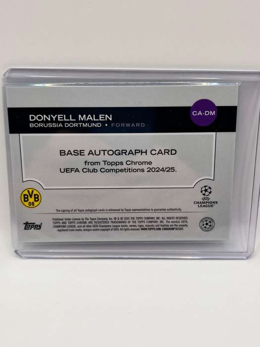 2024-25 Topps Chrome Donyell Malen UEFA Auto Aqua Lava Refractor 187/199