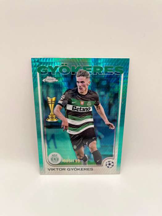 Limited Print 2024-25 Topps Chrome Rookie Card (RC) - Viktor Gyokeres Aqua Lava /199