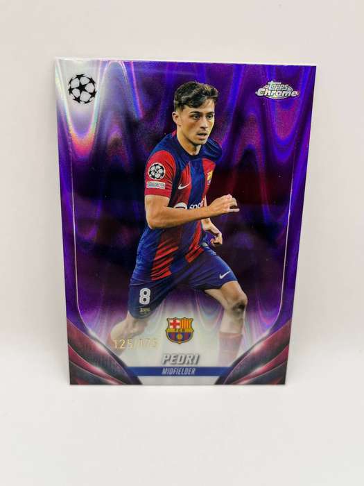 Limited Print: Topps Chrome Pedri UEFA Barcelona Purple Lava /175