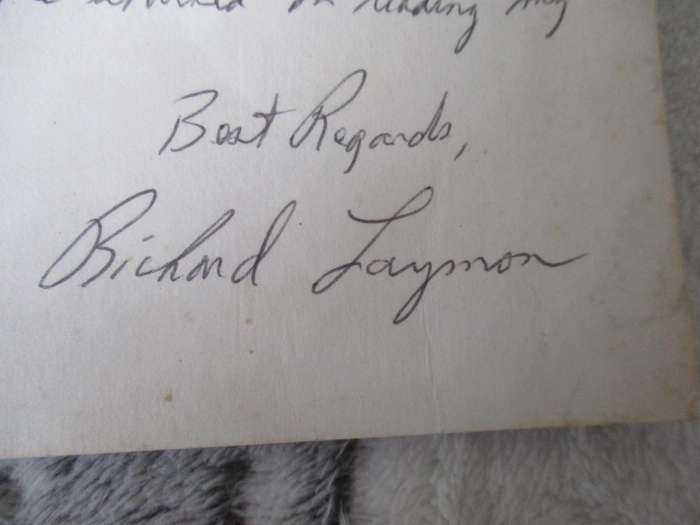Richard Laymon autographed paperback cover