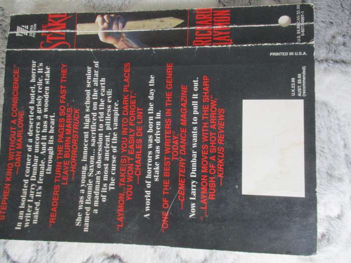 Richard Laymon autographed paperback cover