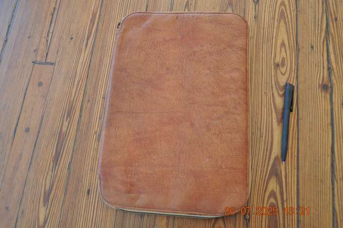 Vintage Leather Document Case File Holder