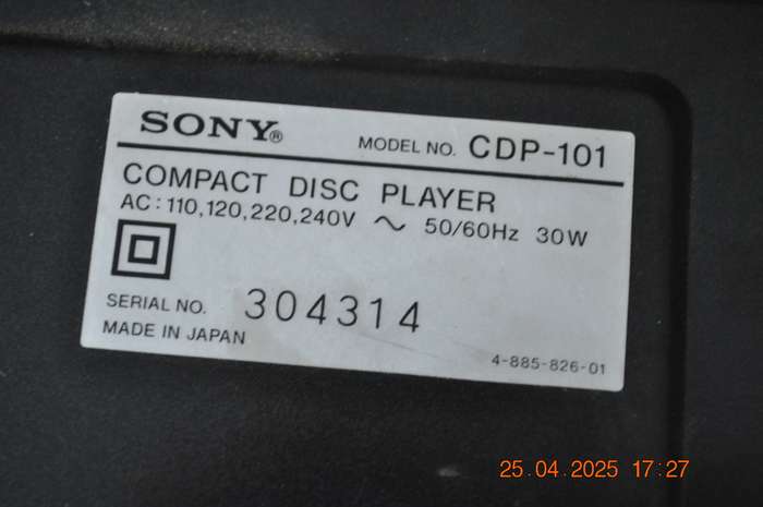 Vintage Rare Sony CDP -101 CD Player For Parts Or Repair