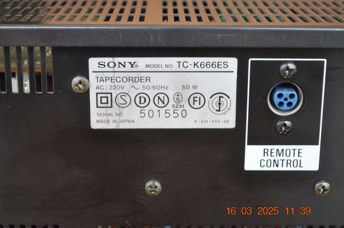 Sony TC-K666ES Stereo Cassette Deck