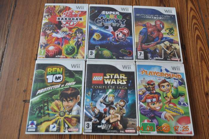 Wii Games Spiderman Super Mario Star Wars Bakugan (please read)