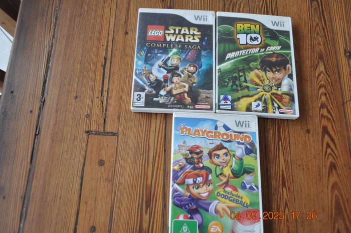 Wii Games Spiderman Super Mario Star Wars Bakugan (please read)