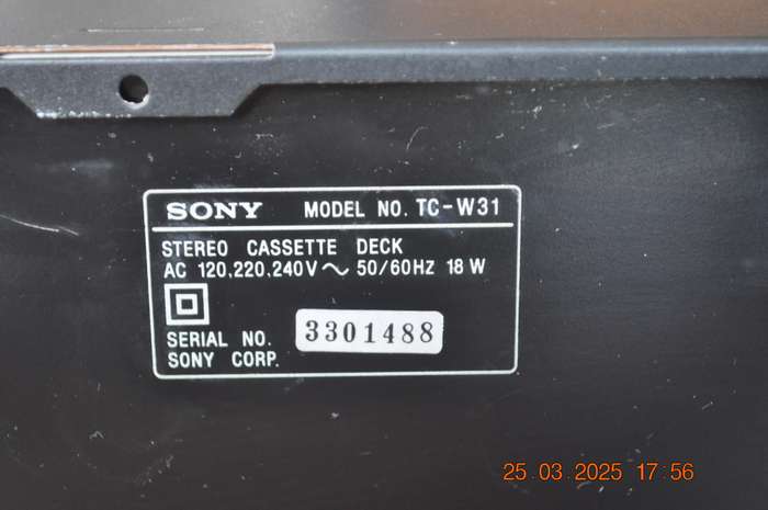 Vintage Sony Stereo Cassette Deck TC-W31