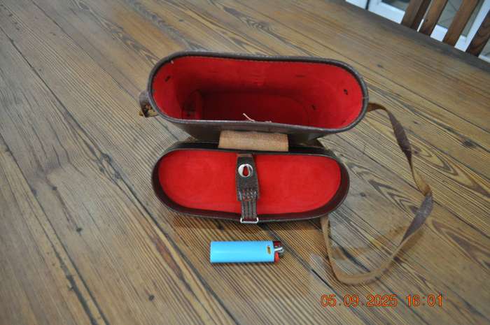 Vintage Leather Binoculars Carry Case