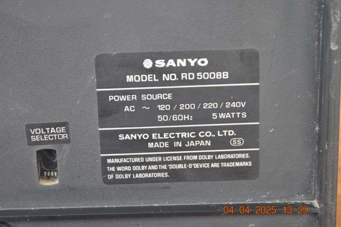 Vintage Sanyo Stereo Cassette Deck Player