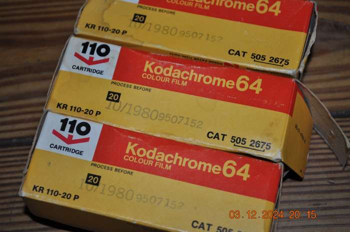 Kodak Camera Film Kodachrome 64 For Color Slides X 3 (expired)