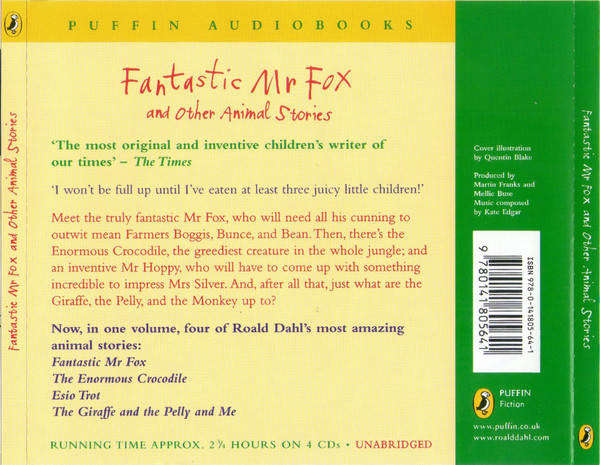 Roald Dahl  Fantastic Mr Fox And Other Animal Stories (Audio CD X4)