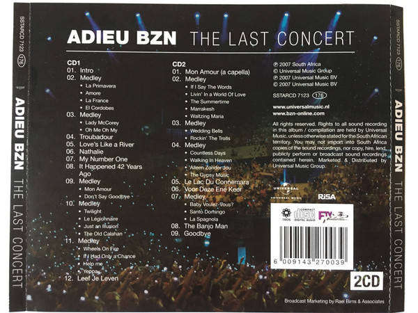 BZN  Adieu BZN - The Last Concert (Double CD)