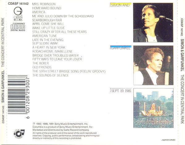 Simon & Garfunkel - The Concert In Central Park (CD)