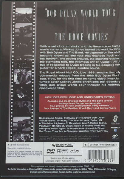 Bob Dylan - World Tour 1966 The Home Movies (DVD)