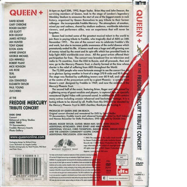 The Freddie Mercury Tribute Concert - Special 10th Anniversary Edition (DVD Double)