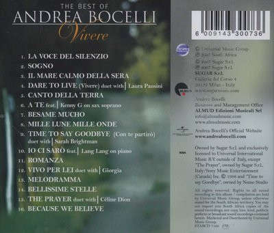 Vivere - The Best Of Andrea Bocelli (CD)