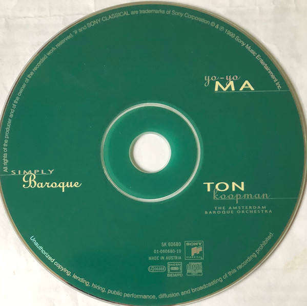 Yo-Yo Ma, Ton Koopman - Simply Baroque (CD)