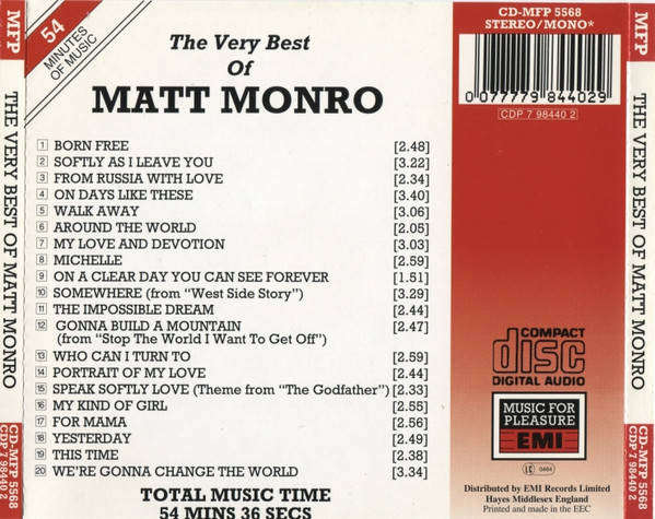 Matt Monro - The Very Best Of Matt Monro (CD)