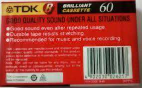 TDK B60 Brilliant Cassette - Normal Position Type I - Low Noise with High Output Power (NEW SEALED)