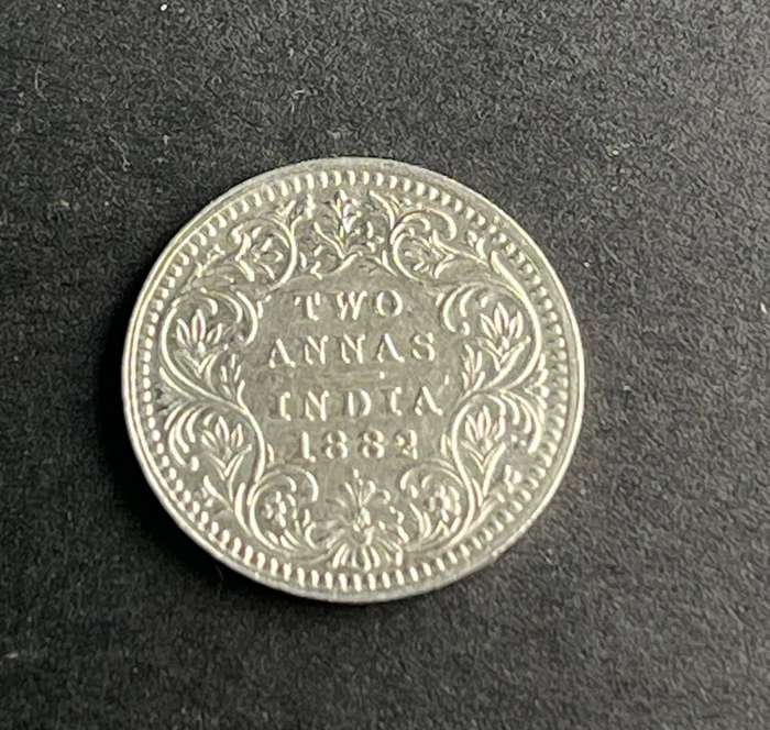 1882 India Two Anna Silver
