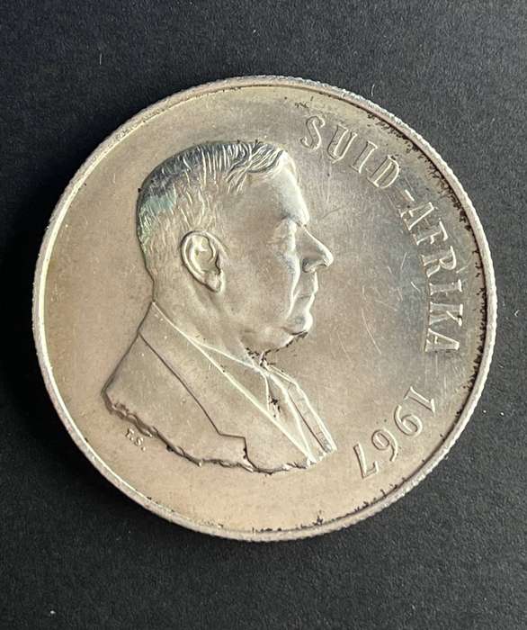 1967 Silver One Rand Afrikaans legend HF Verwoerd