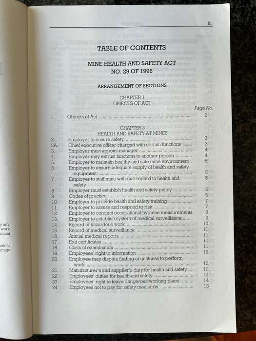 BOHSS Mine Health and Safety Act and Regulations 29 of 1996, 6th Edition