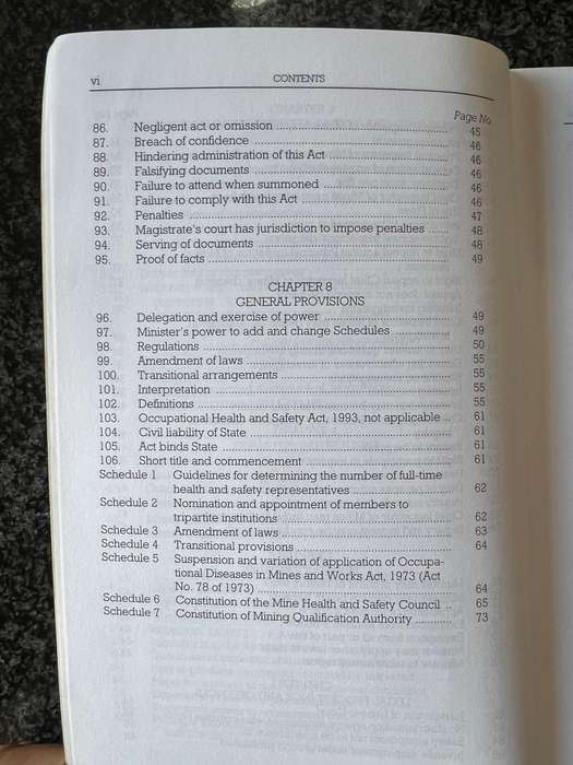 BOHSS Mine Health and Safety Act and Regulations 29 of 1996, 6th Edition