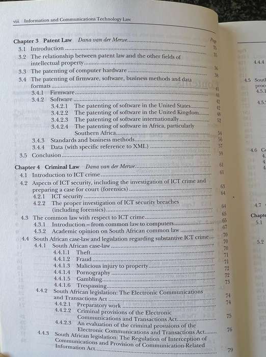 Information and Communications Technology Law by D van der Merwe, A Roos, T Pistorius and S Eiselen