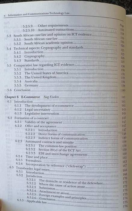 Information and Communications Technology Law by D van der Merwe, A Roos, T Pistorius and S Eiselen