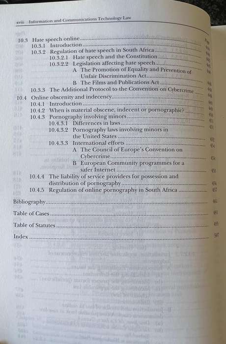 Information and Communications Technology Law by D van der Merwe, A Roos, T Pistorius and S Eiselen