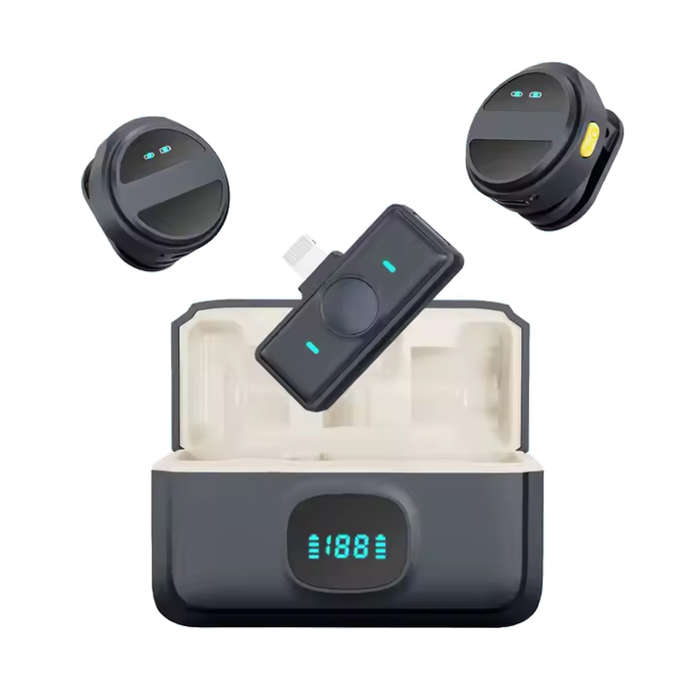 VOCLIS Wireless Lavalier Microphone Set  Plug & Play for Phones, Cameras, TikTok, YouTube