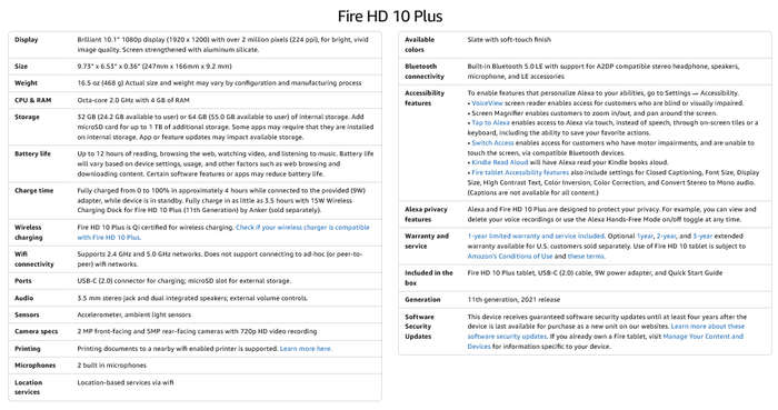 Amazon Fire Tablet HD 10 PLUS Bundle (Gen 11 - 2021)