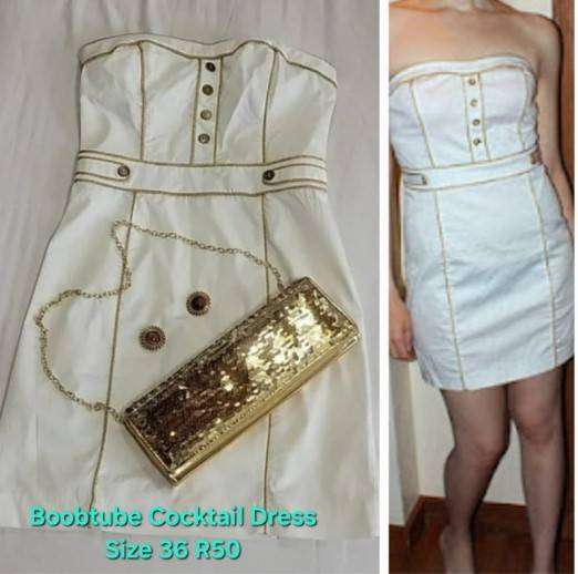 White and Gold  Cocktail/Evening Mini Dress - Excellent Condition - Like New