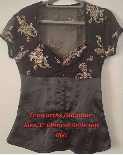 Truworths Glamour Chinese Style Top  -  Excellent Condition - Like New