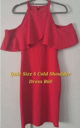 Quiz Cold Shoulder Mini  Dress -  Size Small -  Like New