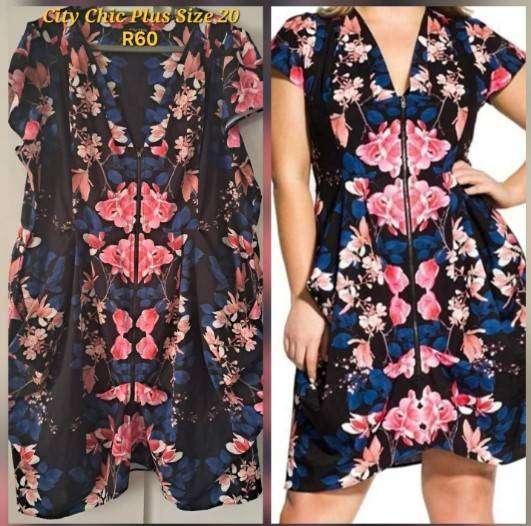 City Chic - Plus Size Floral Summer Dress - With Front Zipper- Size 20  - Like New