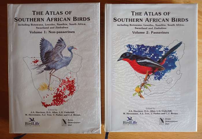 The Atlas of Southern African BIrds in 2 Volumes (Vol 1: Non-Passerines, Vol 2: Passerines