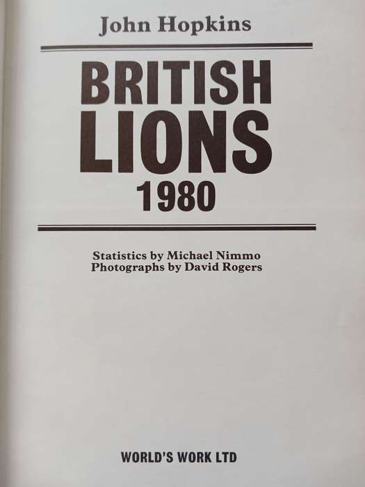 British Lions 1980 by John Hopkins