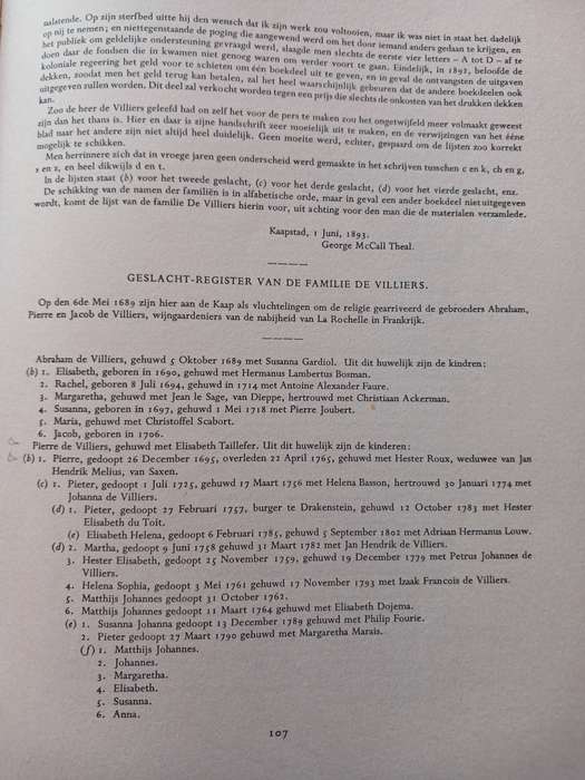 A History of the De Villiers Family