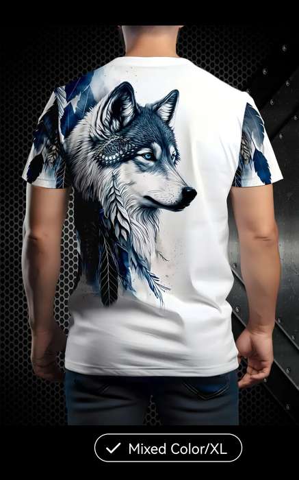 Wow amazing luxurious Men's Manfinity LEGND Men's 3d wolf printed T shirt