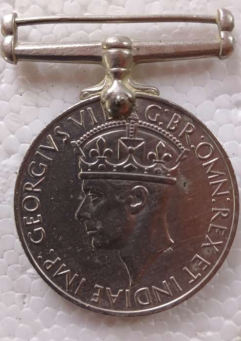 WW2 Engraved George VI War Medal 104763 B.H. Fourie