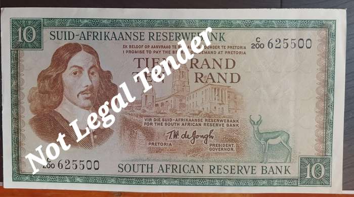 SOUTH AFRICAN R10 C/200 625500 TW DE JONGH