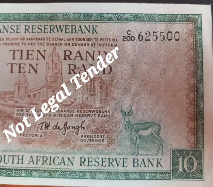 SOUTH AFRICAN R10 C/200 625500 TW DE JONGH