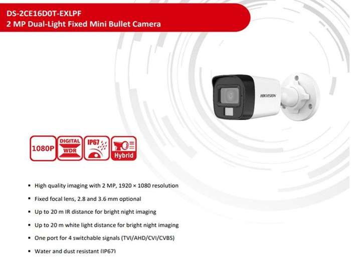Hikvision 2Mp Exir Bullet Camera 2.8Mm SMART HYBRID LIGHT