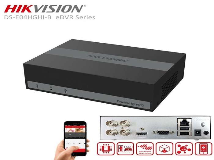 HIKVISION 4Ch 2Mp eDVR 512Gb Bullet Kit