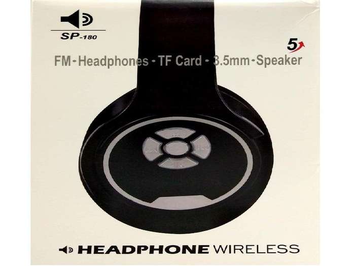 HEADPHONE Wireless Stereo Mp3 Sp-180 FM- MICROSD CARD + 3.5MM SPEAKER